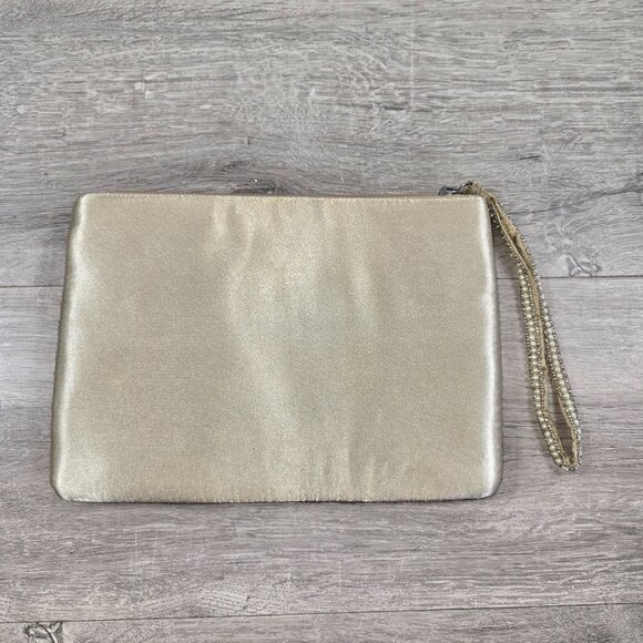 Beaded Clutch Evening Bag Formal Cocktail Purse Wristlet Satin Pearls Art Deco - Picture 2 of 7